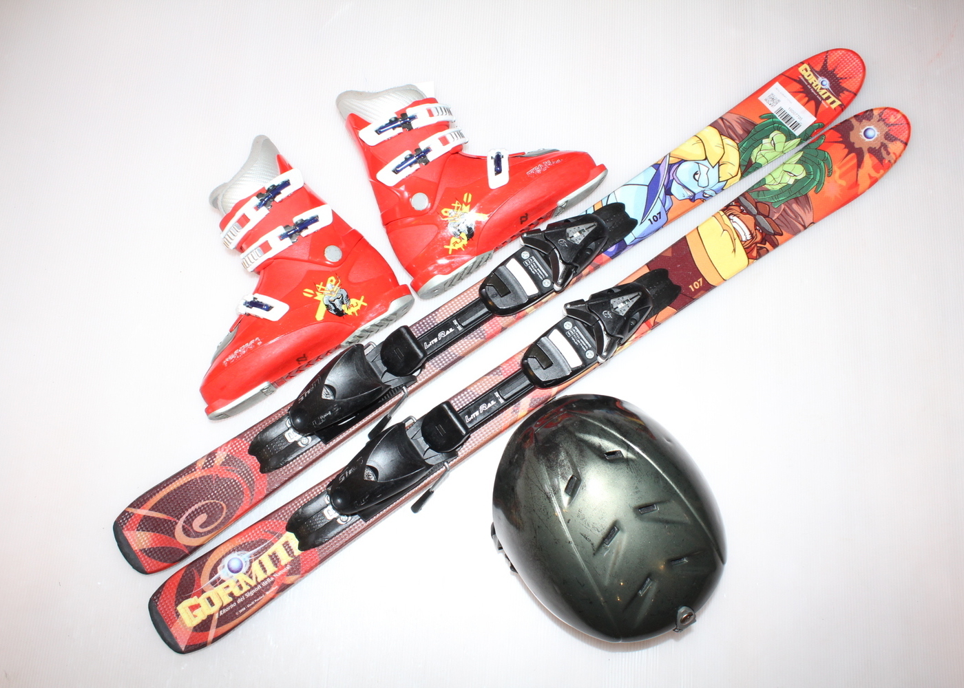 Dětské lyže HEAD GORMITI 107 cm + lyžáky  35EU + helma