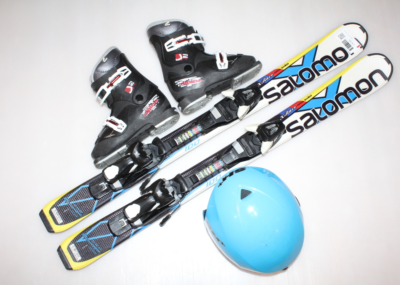 Dětské lyže SALOMON X RACE 100 cm + lyžáky  33EU + helma