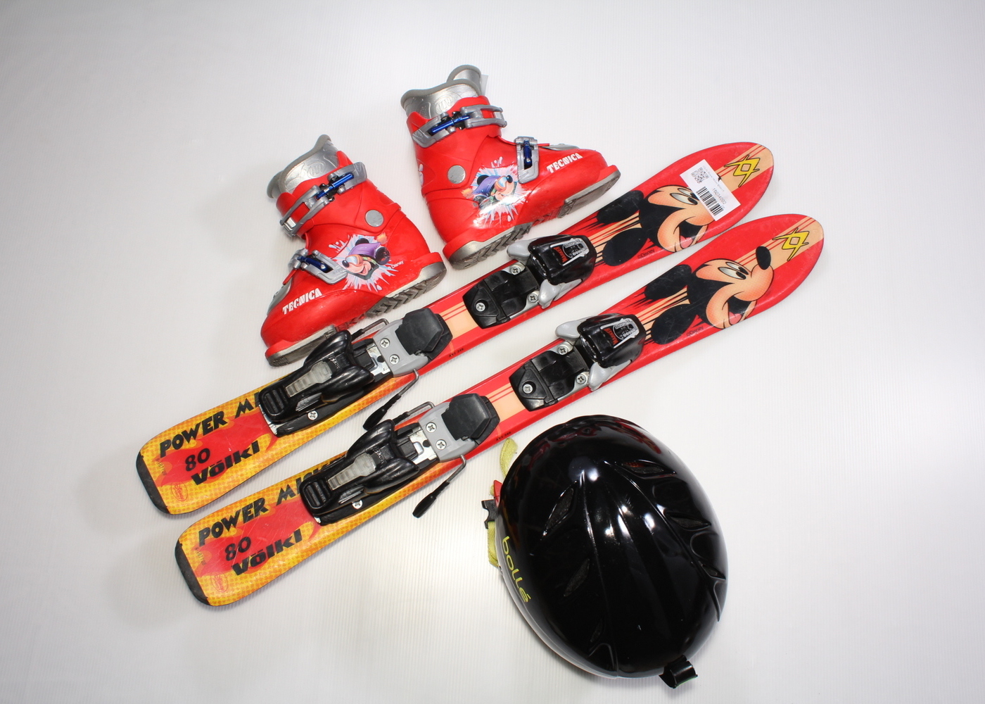 Dětské lyže VOLKL Power Mickey 80 cm + lyžáky  27EU + helma