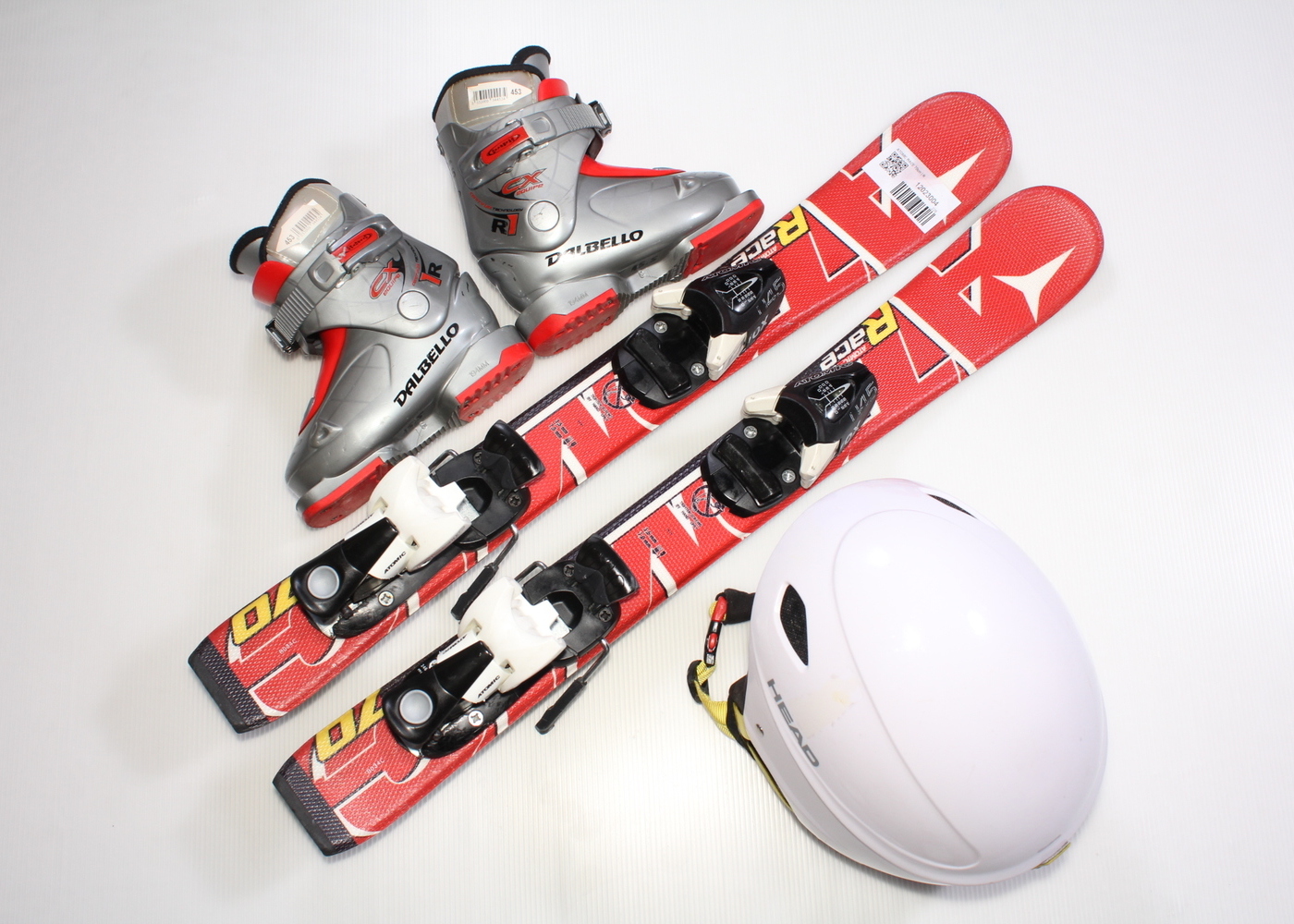 Dětské lyže ATOMIC RACE 70 cm + lyžáky  25EU + helma