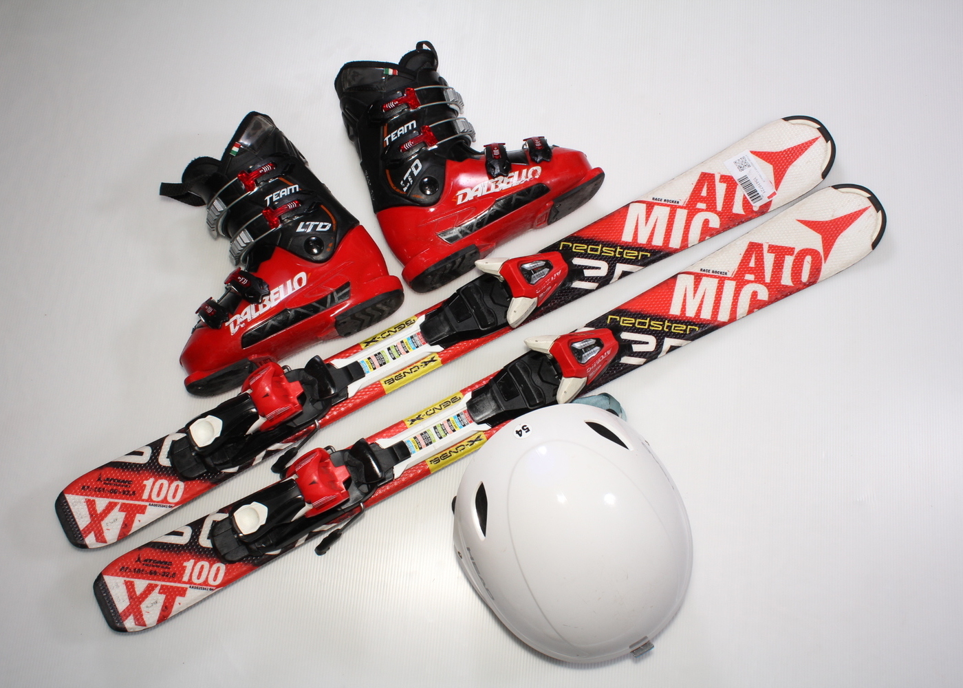 Dětské lyže ATOMIC REDSTER XT 100 cm + lyžáky  34EU + helma