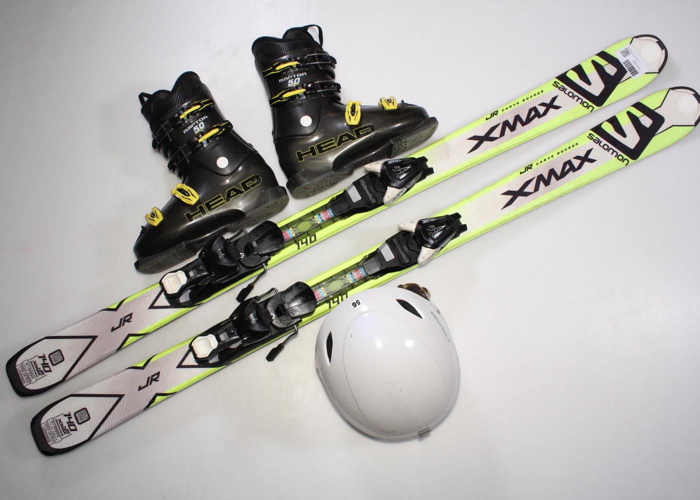 Dětské lyže SALOMON X MAX JR 140 cm + lyžáky  39EU + helma