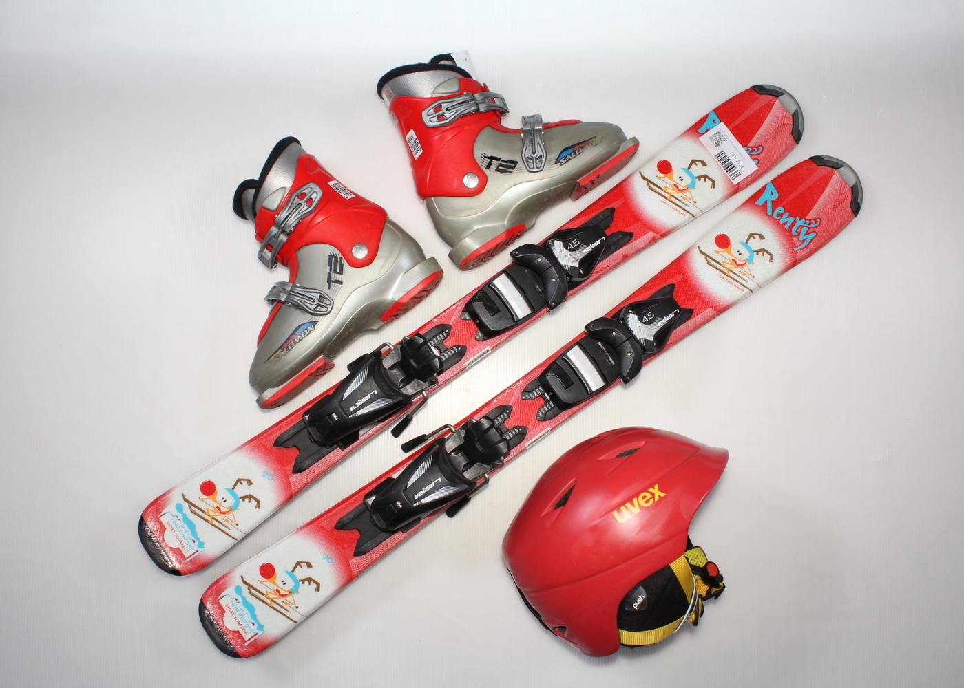 Dětské lyže DYNASTAR LITTLE RENTY 90 cm + lyžáky  31EU + helma