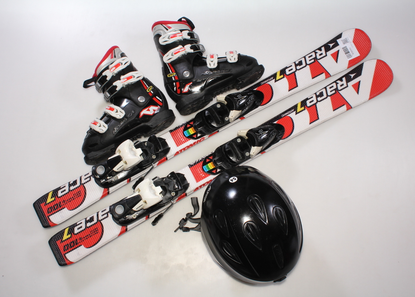 Dětské lyže ATOMIC RACE 7 100 cm + lyžáky  34EU + helma