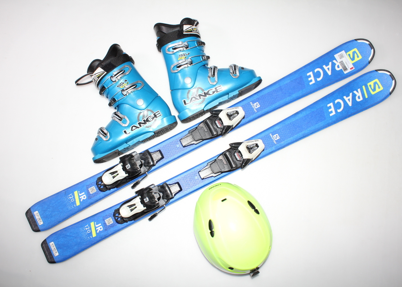 Dětské lyže SALOMON S/RACE JR 120 cm + lyžáky  36.5EU + helma
